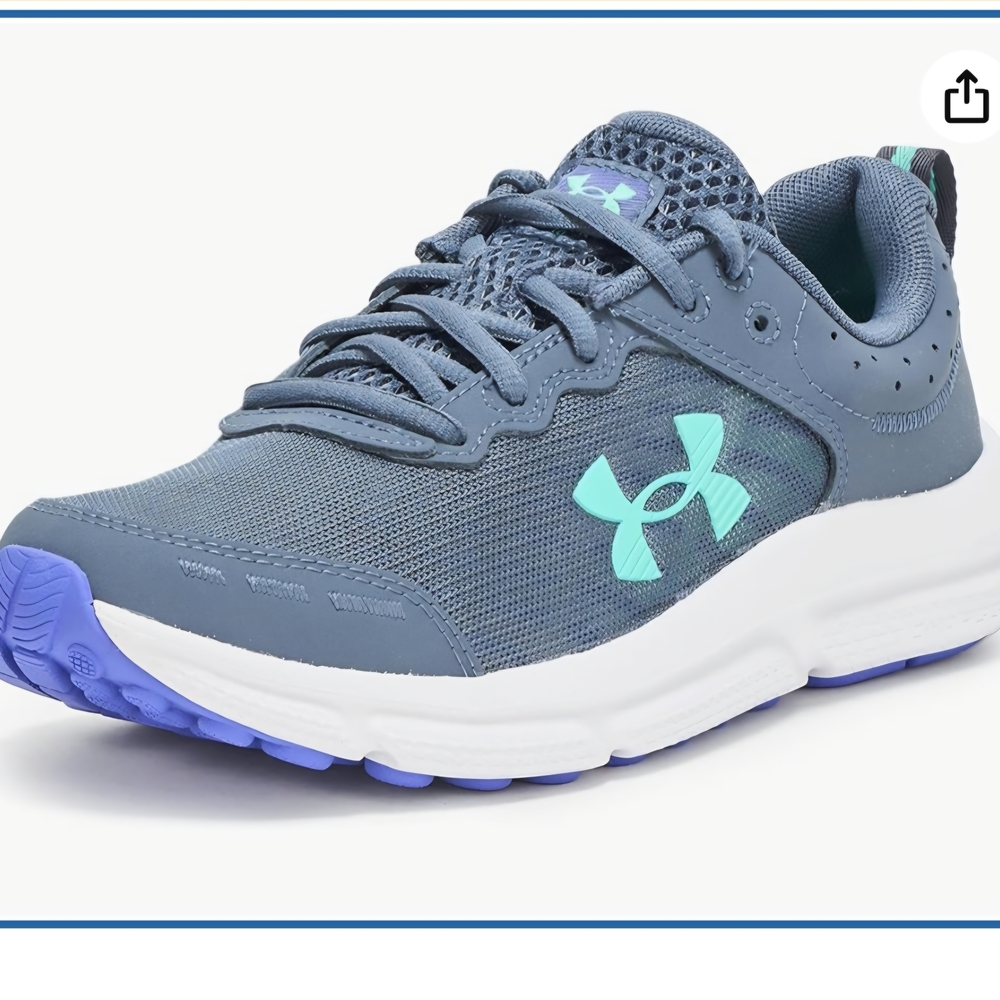 Under Armour Kids' Charcoal and Aqua Sneakers